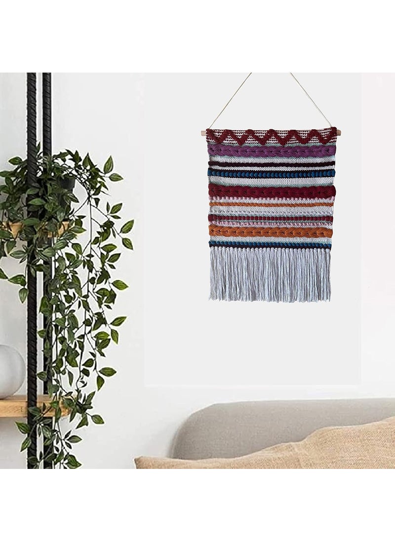 TSUKUYOMI TSUKUYOMI Pack of 1 Hand Made Wall Hanging Macrame Bohemian Nordic Woven Decor Tapestry Hippie Beautiful Geometric Art 15 x 24 Inch Multi 005  - Image 1