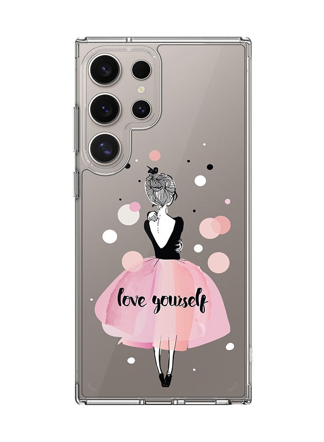 Stylizedd Classic Clear Case for Samsung Galaxy S25 Ultra , Hybrid Soft Case Flexible Edges Anti Drop TPU PC Gel Thin Transparent Cover - Love Yourself  - Image 1