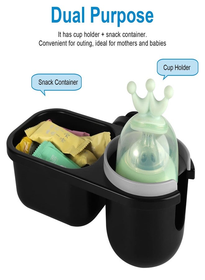 Accmor Stroller Cup Holder with Tray, Universal Cup Holder, Bike Bottle Holder, 360° Rotatable Large Caliber Drinks Holder for Stroller, Bike, Wheelchair, Walker - Image 3