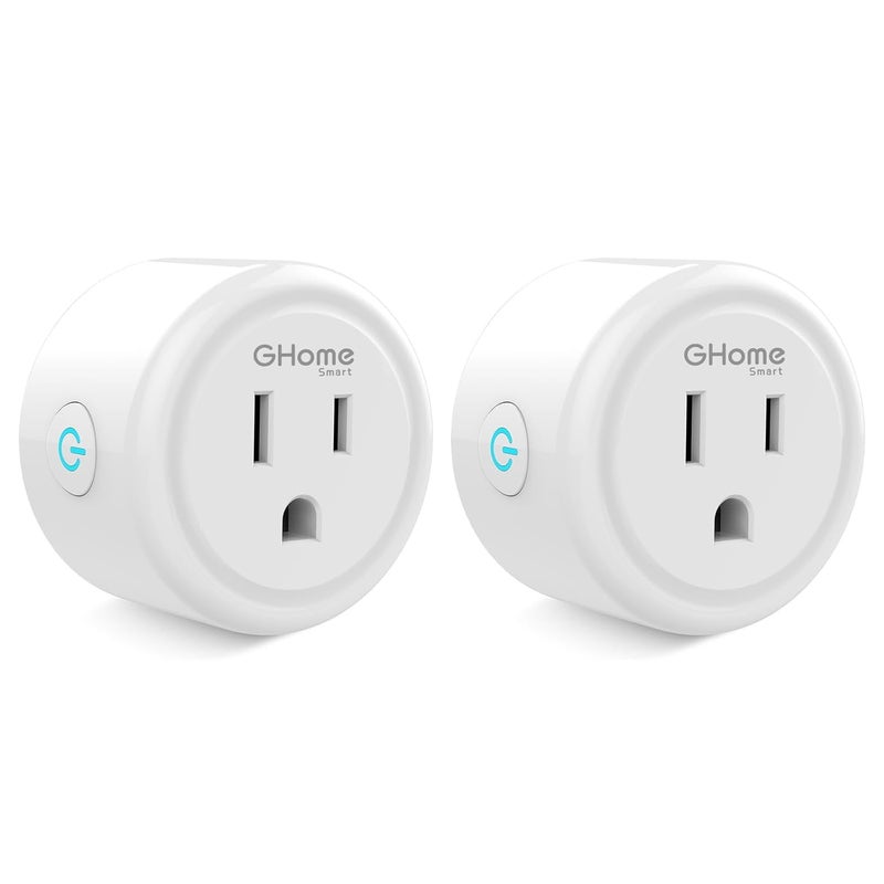 GHome Smart Plug Mini WiFi Smart Outlet Plug Works with Alexa and Google Home Timer Outlet with APP Control Smart Plugs Only Supports 24GHz Network No Hub Required ETL FCC Listed White