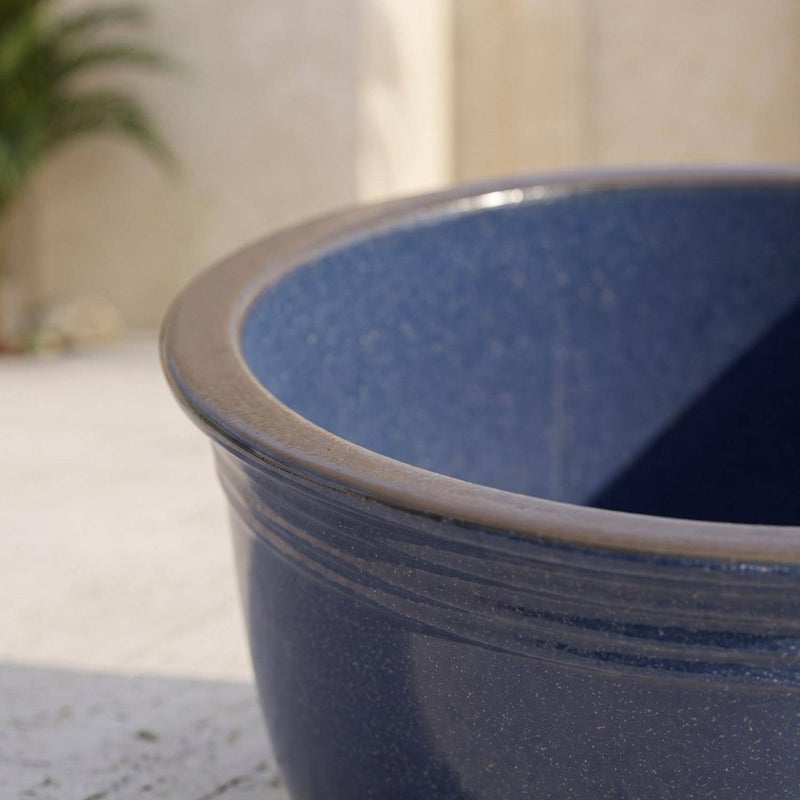 Pan Home Blue Terracotta Rolled Rim Planter for Succulents - 221MTV9900163 - Image 2