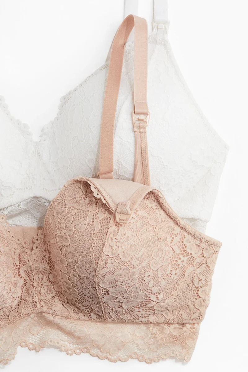 H&M  MAMA 2-pack padded lace nursing bras for Women | Best Price UAE