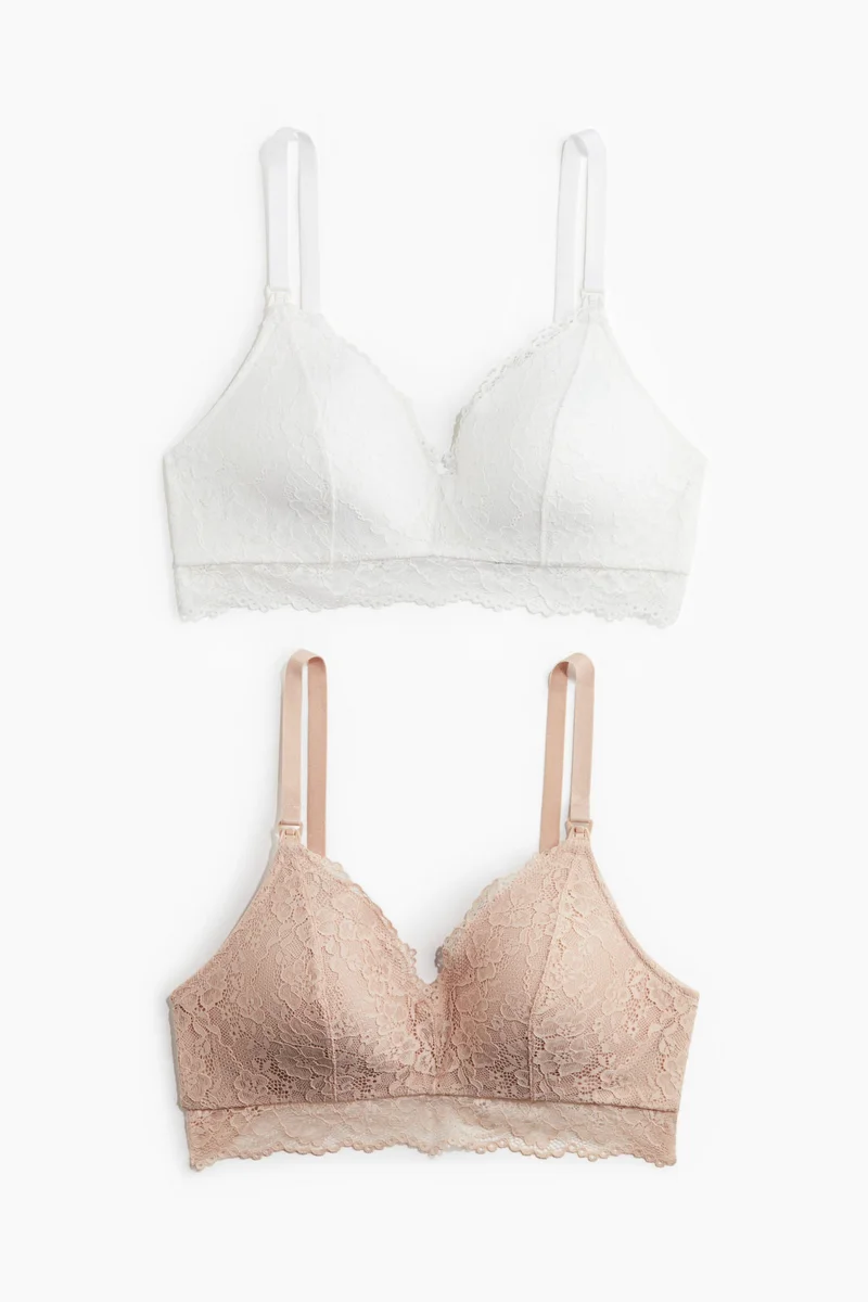 H&M  MAMA 2-pack padded lace nursing bras for Women | Best Price UAE