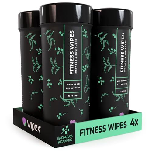 Wipex Natural Wipes for Fitness in Lemongrass Eucalyptus Gyms Yoga Peloton Cycles Treadmills and Home 75 Count Pack of 4 - Image 2