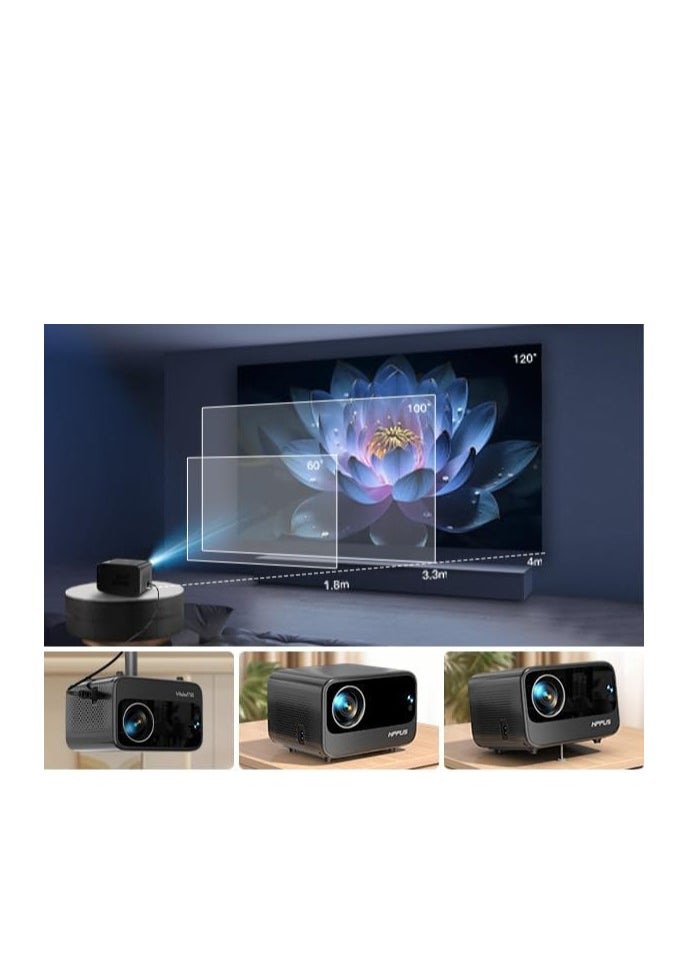 Generic - 4K Projector with Android OS 1080P Native 500 ANSI Lumens, Smart Projector with WiFi 6 & Bluetooth, Portable Outdoor Projector Built-in 8000+ Apps, 300 Inch Home Projector, 50% Zoom - Image 1