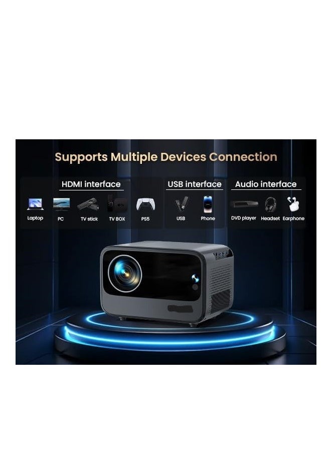 Generic - 4K Projector with Android OS 1080P Native 500 ANSI Lumens, Smart Projector with WiFi 6 & Bluetooth, Portable Outdoor Projector Built-in 8000+ Apps, 300 Inch Home Projector, 50% Zoom - Image 1