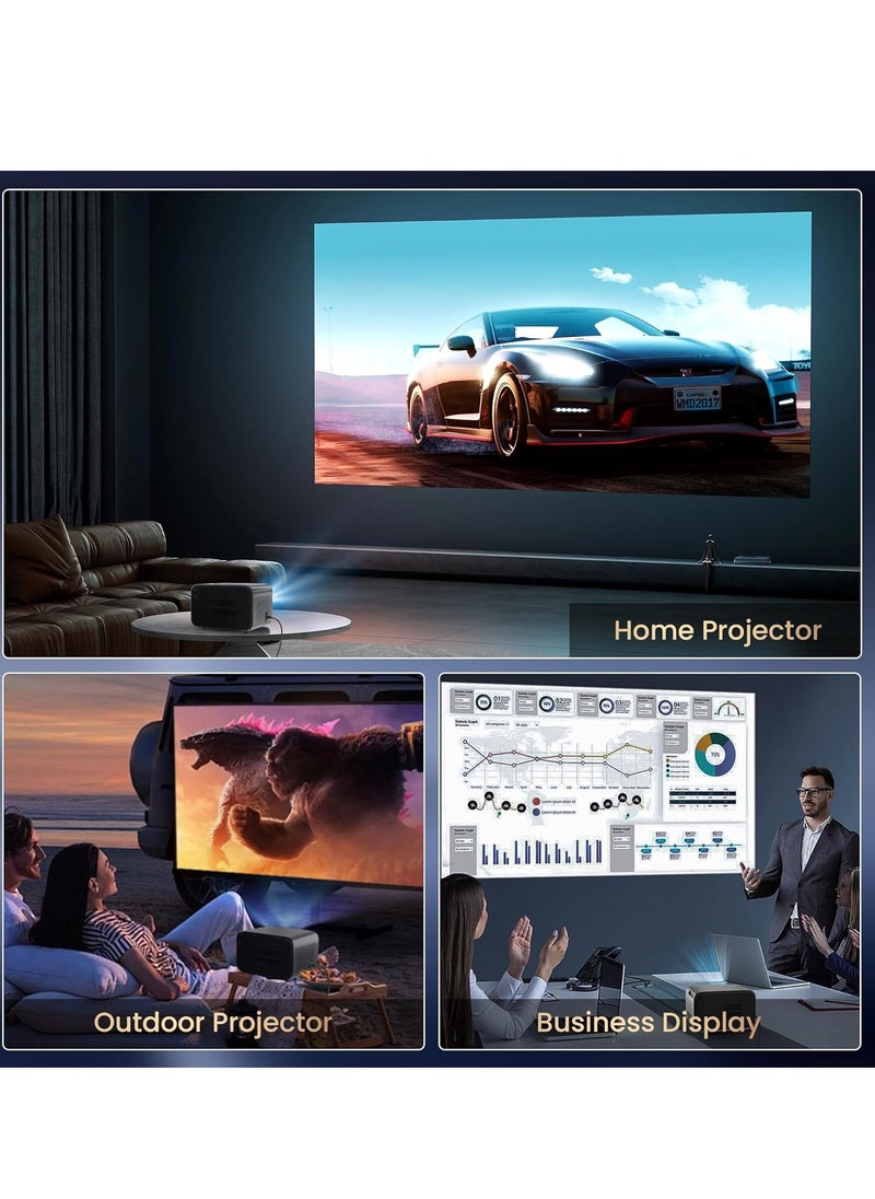 Generic - 4K Projector with Android OS 1080P Native 500 ANSI Lumens, Smart Projector with WiFi 6 & Bluetooth, Portable Outdoor Projector Built-in 8000+ Apps, 300 Inch Home Projector, 50% Zoom - Image 1