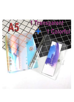 KASTWAVE 2 PCS A5 Rainbow Soft PVC Notebook Binder, Refillable Paper PVC Binder, Loose Leaf Personal Planner Binder, Clear Soft PVC Notebook Cover  - Image 5