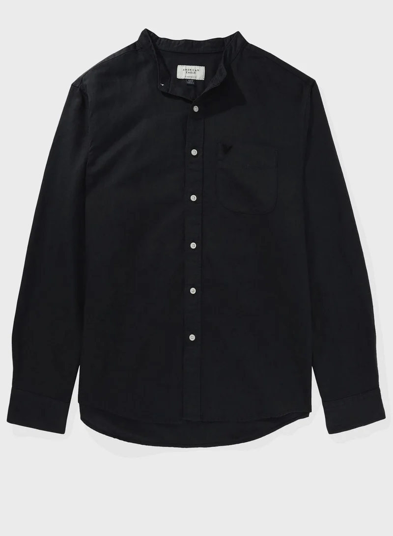 امريكان ايجل Band Collar Classic Fit Shirt
