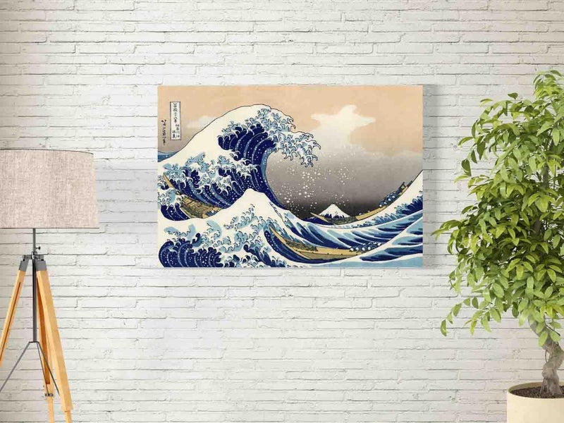 ARS Framed Canvas The Great Wave Wall Art for Decoration easy to hang, 45x70cm, 1Pcs, Wall Art Print Wall Decor for Office Living Room Bedroom Gifting - Image 1