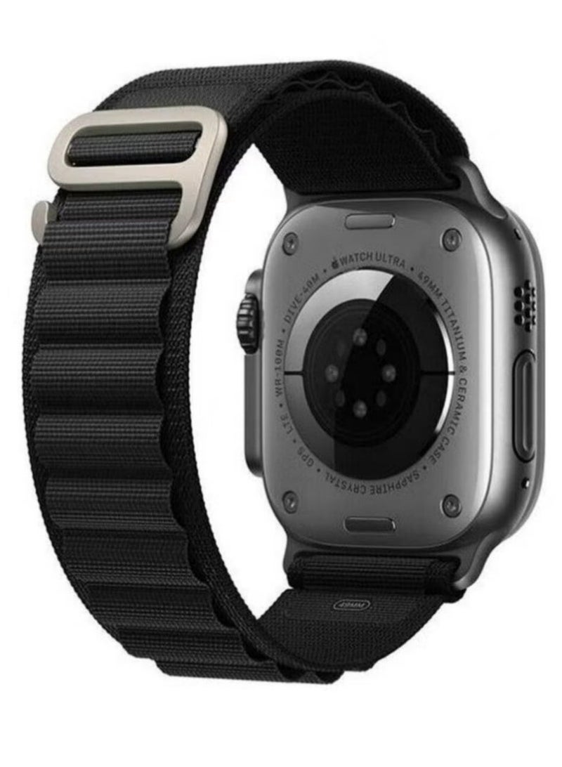 ELTRAZONE 2-Pack Alpine Loop Band for Apple Watch 49mm/45mm/44mm – Compatible with Series 8/Ultra/7/SE/6/5/4/3/2 | Premium Woven Nylon Sport Strap in White & Black | Breathable Adjustable Rugged Replacement Band for Men & Women – All-Day Comfort & Fit  - Image 5