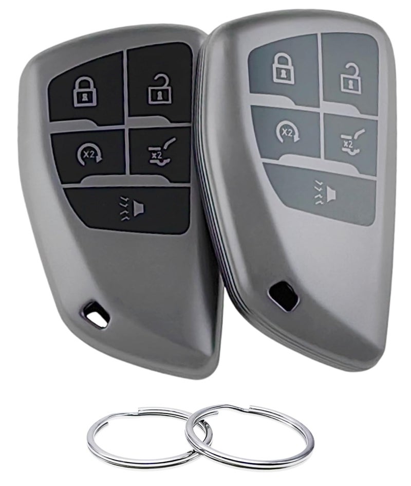 REPROTECTING TPU Key Fob Cover Compatible with Chevy Chevrolet Corvette Suburban Tahoe Equinox Traverse GMC Acadia Yukon Buick Envision 5 Buttons 20212025 Matte BlackMatte Black