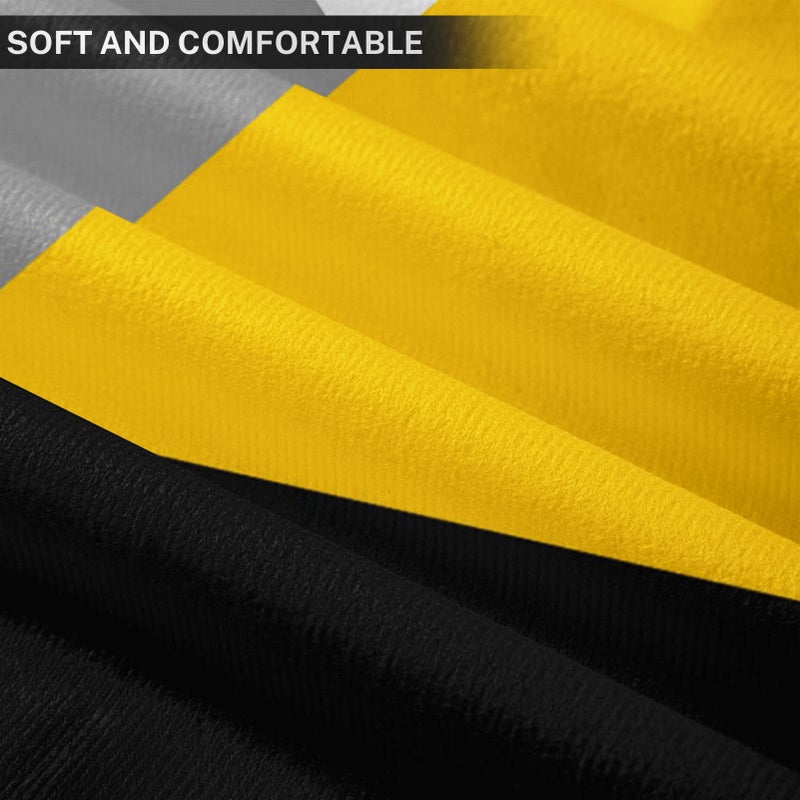 Emvency Set of 4 Throw Pillow Covers Modern Abstract Stripe Simple Geometric Acrylic Bold Decorative Pillow Cases Home Decor Square 18x18 Inches Pillowcases(Grey Yellow) - Image 4