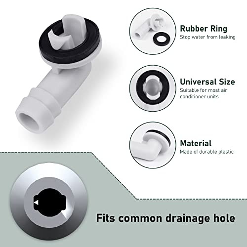 Flehomo Air Conditioner Drain Kit, 6 Feet PVC Clear Vinyl Tubing & Clamps & 3/5 Inch AC Drain Hose Connector Elbow Fitting with Rubber Ring for Mini Split Units and Window AC Unit - Image 4