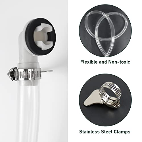 Flehomo Air Conditioner Drain Kit, 6 Feet PVC Clear Vinyl Tubing & Clamps & 3/5 Inch AC Drain Hose Connector Elbow Fitting with Rubber Ring for Mini Split Units and Window AC Unit - Image 3