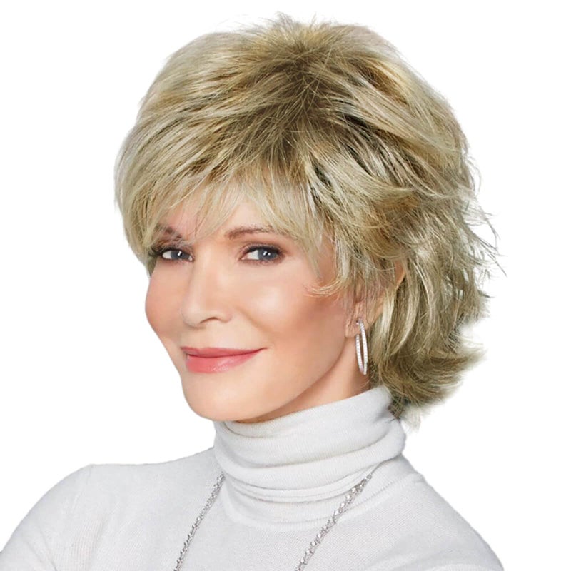 QUEENTAS Short Wigs for White Women Pixie Layered Synthetic Hair Blonde Wigs for Black Women(Blonde Mixed Brown) - Image 1