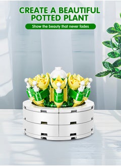 GROIC Succulent Bonsai Flower Building Blocks Toys Kit, Build Small Garden Flower Building STEM Toy, Bouquet Blocks Gift Cute Ornaments Collection Set  - Image 2