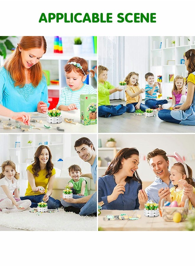 GROIC - Succulent Bonsai Flower Building Blocks Toys Kit, Build Small Garden Flower Building STEM Toy, Bouquet Blocks Gift Cute Ornaments Collection Set - Image 1