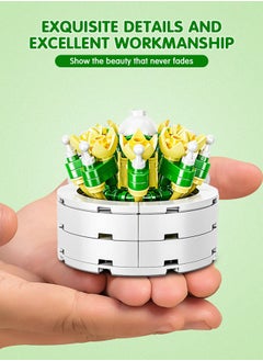 GROIC Succulent Bonsai Flower Building Blocks Toys Kit, Build Small Garden Flower Building STEM Toy, Bouquet Blocks Gift Cute Ornaments Collection Set  - Image 5