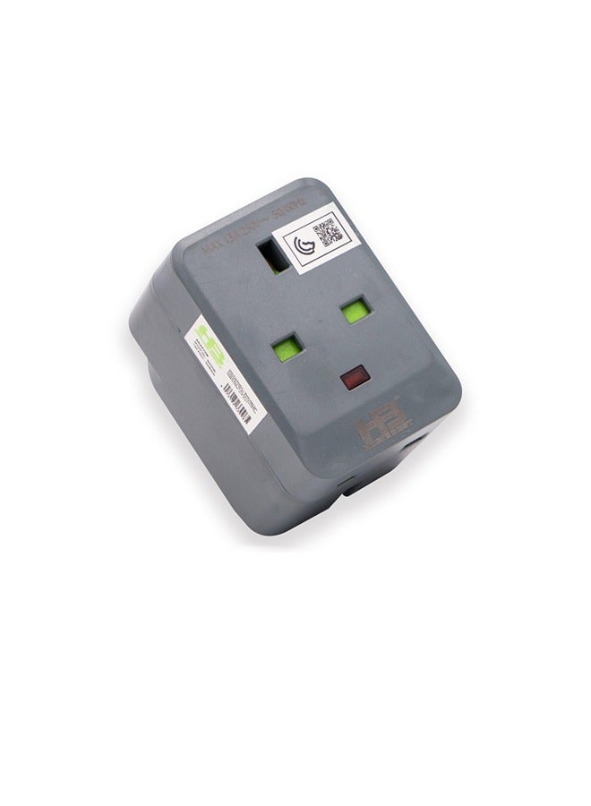 HOMEBEST Power Adaptor Plug 3 Neon Sockets Grey  - Image 2