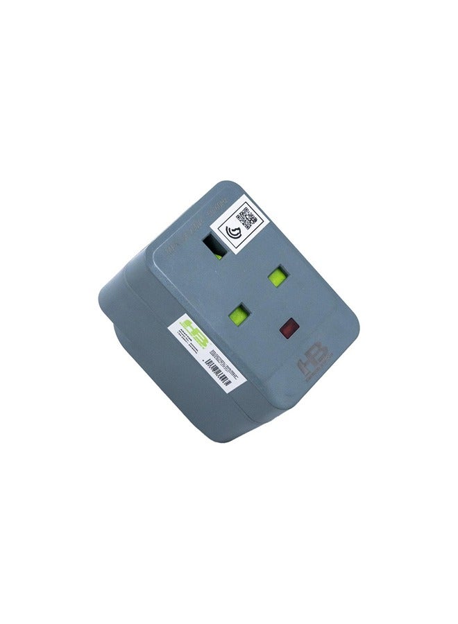 HOMEBEST Power Adaptor Plug 3 Neon Sockets Grey  - Image 1