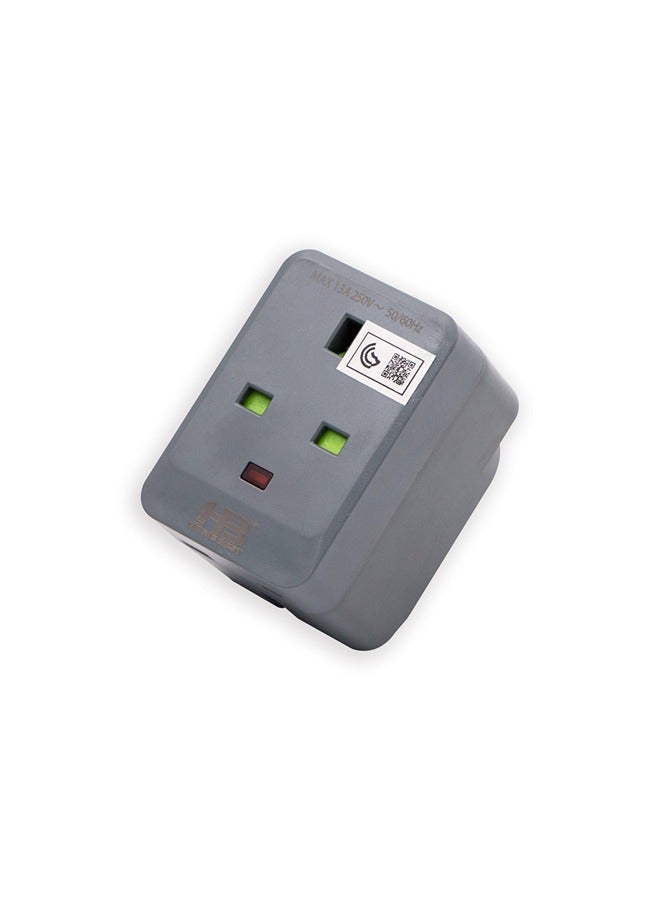 HOMEBEST Power Adaptor Plug 3 Neon Sockets Grey  - Image 3