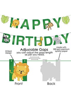 Brain Giggles Brain Giggles Jungle Theme Banner for Birthday Jungle Safari Theme for Kids Party Decorations  - Image 3