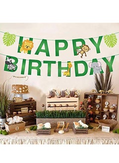 Brain Giggles Brain Giggles Jungle Theme Banner for Birthday Jungle Safari Theme for Kids Party Decorations  - Image 4
