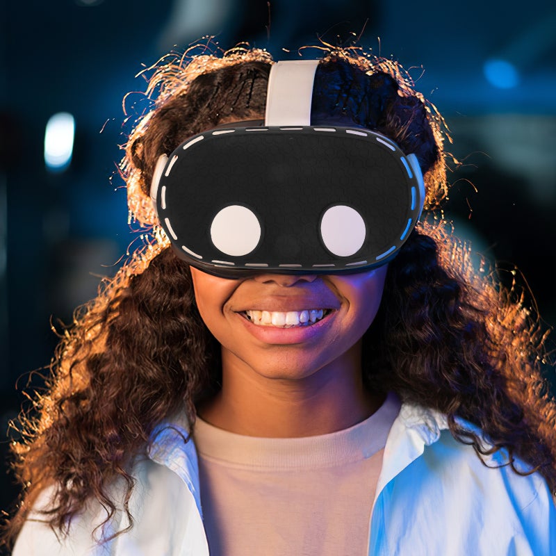 حقيبة تخزين نظارات الواقع الافتراضي، غطاء سيليكون متين للعين، يمنع خدش عدسات الواقع الافتراضي. - Image 4