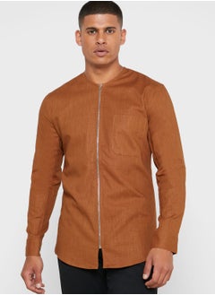 Zip Up Regular Fit Shirt