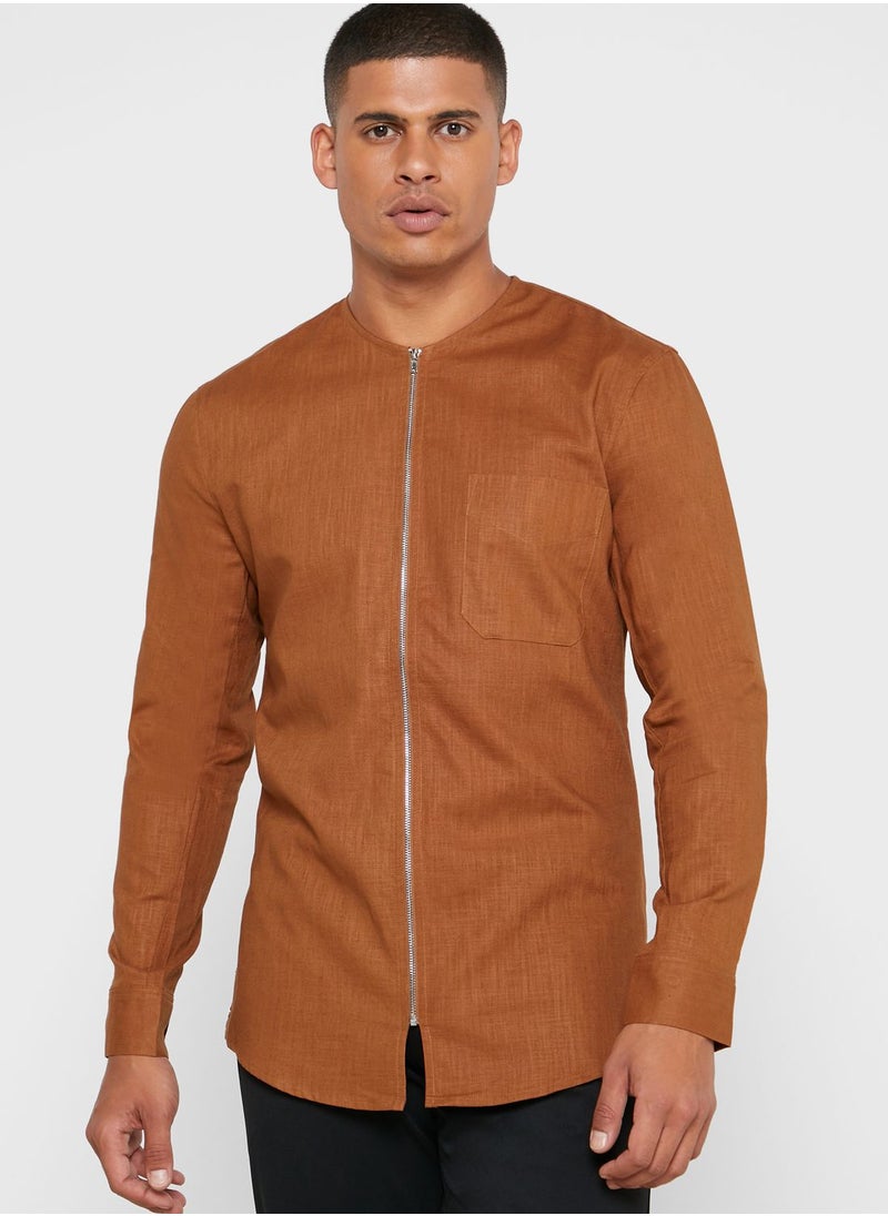 87Origins - Zip Up Regular Fit Shirt - Image 1