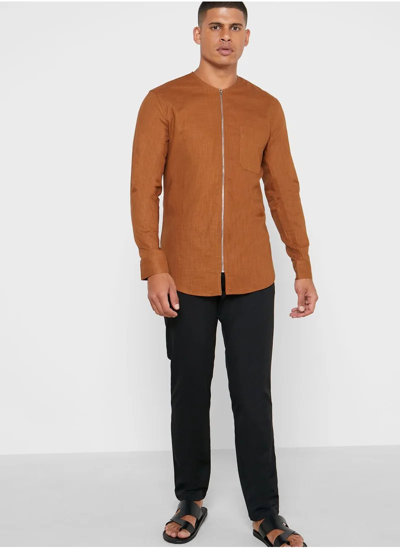 87Origins Zip Up Regular Fit Shirt