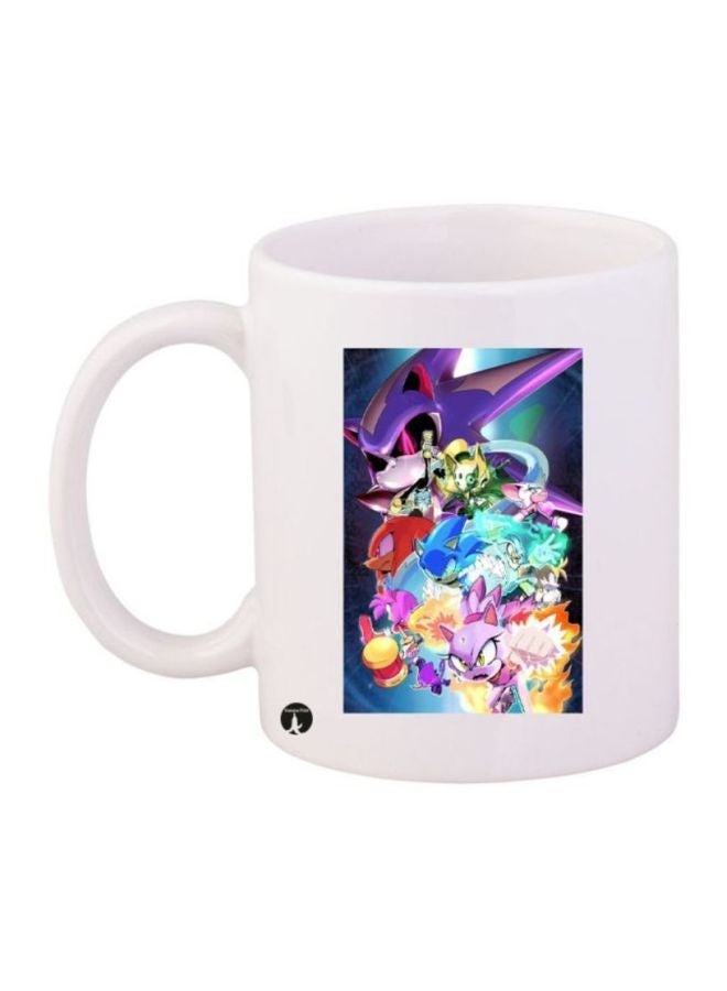 RYN Sonic Printed Coffee Mug White/Blue/Purple