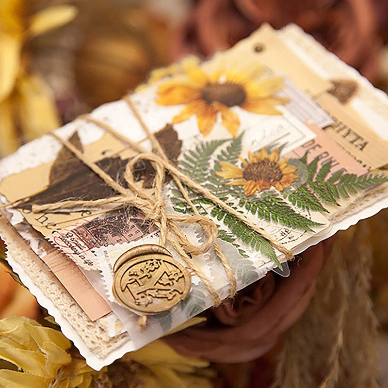 MAXLEAF Transparent Waterproof Stickers Set - 48PCS Vintage Plants Flowers Collection Big Size Waterproof Stickers for Decoration Planners Scrapbook Laptops (Dried Flowers) - Image 3