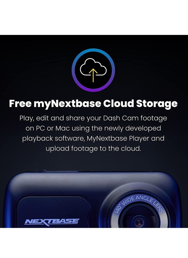 NEXT BASE - New Nextbase 222x Front and Rear Dash Cam Car Recording Camera Full 1080p/30fps HD Recording DVR Cam - 140¡ã Wide Viewing Angle ¨C SOS Emergency ¨C Polarising Filter Compatible - Black - Image 1