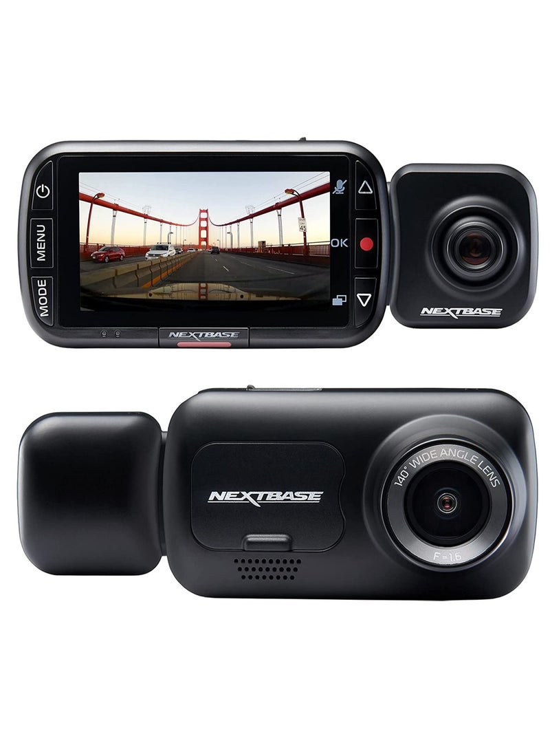 NEXT BASE - New Nextbase 222x Front and Rear Dash Cam Car Recording Camera Full 1080p/30fps HD Recording DVR Cam - 140¡ã Wide Viewing Angle ¨C SOS Emergency ¨C Polarising Filter Compatible - Black - Image 1