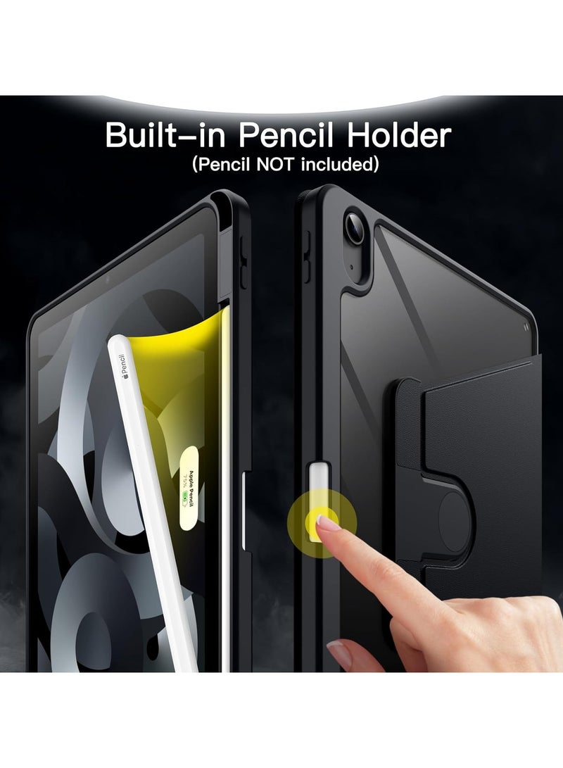 DUSALA Rotating Case for iPad 10th Generation 10.9 inch (2022) with Pencil Holder,360 Degree Rotation Protective Stand Slim Cover Clear Back, Auto Wake/Sleep (iPad 10th) - Image 5