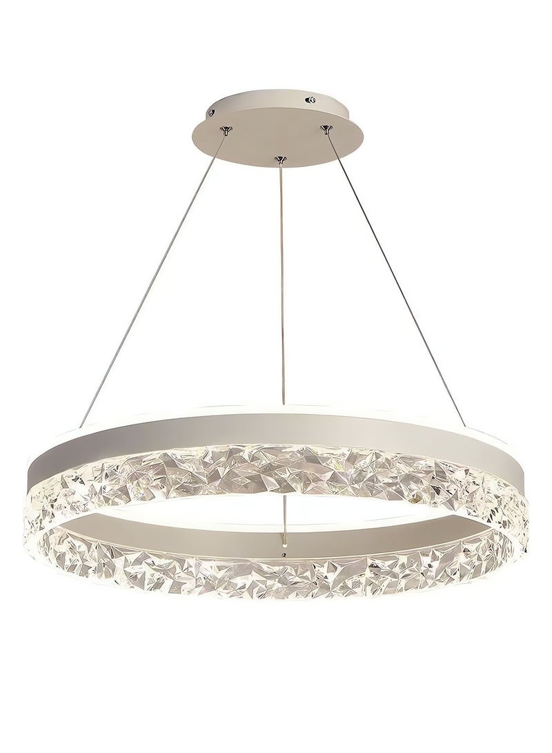 Modern LED Chandelier with Remote Dimming | Adjustable Acrylic Ring Design | 50W Chandelier for Kitchen, Dining Room and Living Room | Ideal Choice for Arabic Interiors - Image 1