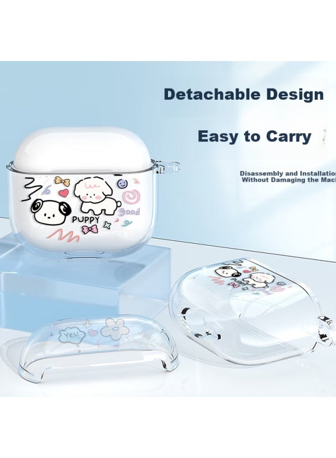 Shell Sister Qiaojiejie Airpods 4 Case, Graffiti Dog Design, Protective Cover For Apple Earphones, Wireless Bluetooth Earphone Case, Shockproof, Creative Painted High Transparency Shell - Image 2