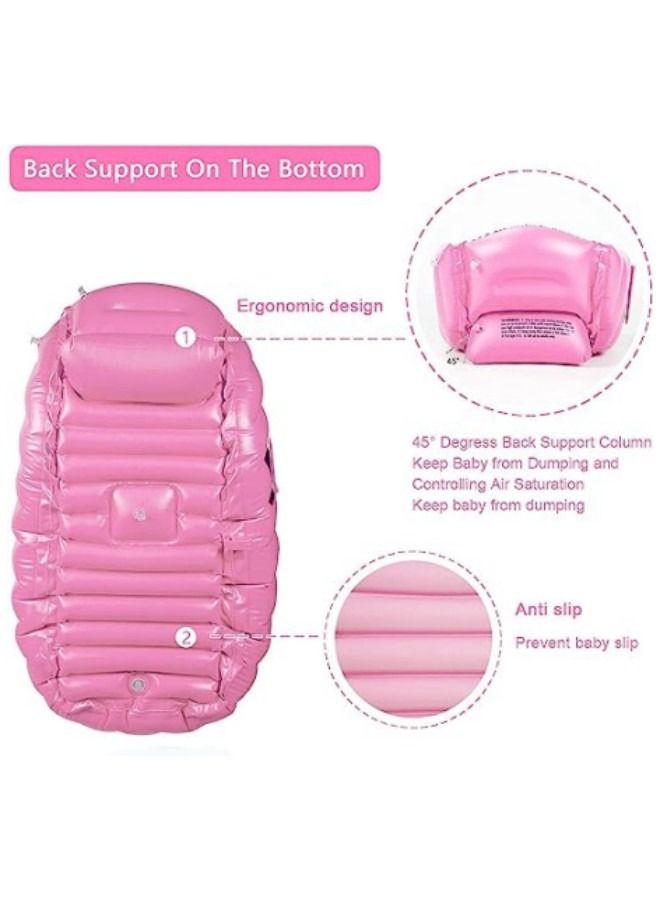 GGEROU Baby Inflatable Bathtub,Portable Infant Toddler Bathing Tub Non Slip Travel Bathtub Mini Air Swimming Pool Kids Thick Foldable Shower Basin - Image 3