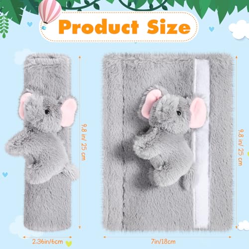 Datanly 4 Pcs Animal Car Seat Belt Covers Plush Seatbelt Strap Cover Soft Seatbelt Shoulder Pads Seat Belt Cushion Decorative Padded Vehicle Accessory for Kids Adults(Forest) - Image 2