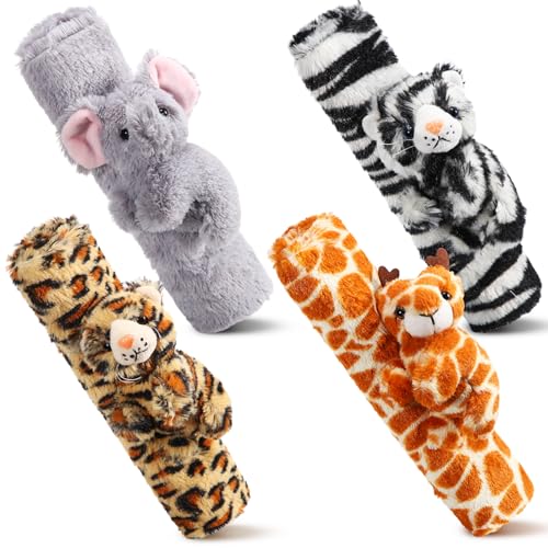 Datanly 4 Pcs Animal Car Seat Belt Covers Plush Seatbelt Strap Cover Soft Seatbelt Shoulder Pads Seat Belt Cushion Decorative Padded Vehicle Accessory for Kids Adults(Forest) - Image 1