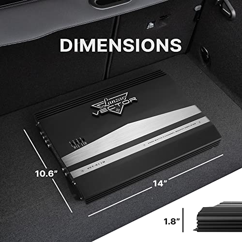 Lanzar 4-Channel High Power MOSFET Amplifier - Slim 2000 Watt Bridgeable Mono Stereo 4 Channel Car Audio Amplifier w/ Crossover Frequency & Bass Boost Control, RCA input, Line Output - VCT4110 - Image 5