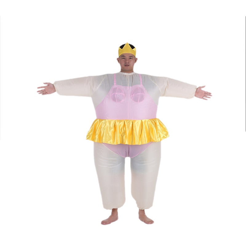 Cute Adult Inflatable Ballerina Costume Fat Suit for Women/Men Air Fan Operated Blow Up Halloween Party Fancy Jumpsuit Outfit - Image 2