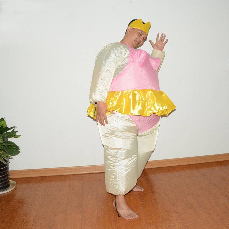 Cute Adult Inflatable Ballerina Costume Fat Suit for Women/Men Air Fan Operated Blow Up Halloween Party Fancy Jumpsuit Outfit - Image 5