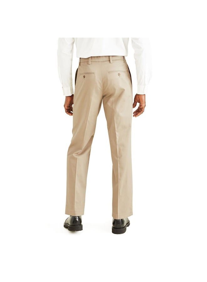 DOCKERS Men's Classic Fit Signature Khaki Lux Cotton Stretch Pants-Pleated (Regular and Big & Tall) Casual, Timberwolf, 40W x 30L - Image 2