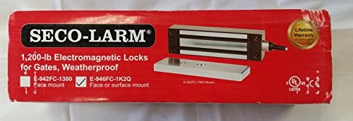 SECO-LARM SecoLarm E946FC1K2Q Electromagnetic Gate Lock with 1200lb 544kg Holding Force 12 or 24 VDC Operation Indoor and Outdoor Use Face or Surface Mount Attractive StainlessSteel Housing - Image 1