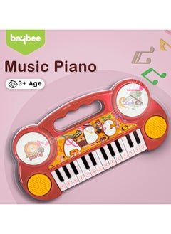 BAYBEE Baybee Mini Piano Keyboard Musical Toys for Kids, 23 Keys Baby Piano with ABC & Sheet Music Card Electronic Musical Instrument Toy Learning Piano Musical Toys for Kids 2+ Years Boy Girl (Red)  - Image 2