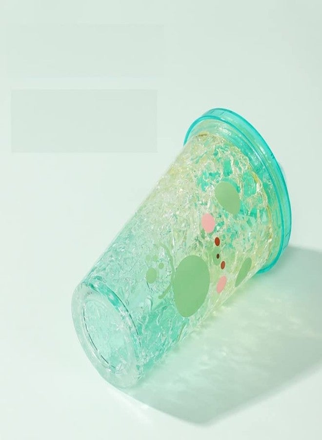 TEMSON Double Wall Cartoon Printed Sipper with Straw,Jelly Freezer Water Sipper for Kids, Acrylic Sipper Bottle with Straw - 450 ML (A - Blue)(BB 9012) - Image 2