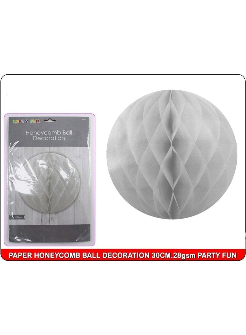 PARTY FUN 12 Pcs Paper Honeycomb Balls Party Decoration 8in Honeycomb Flower Balls Tissue Pom Poms Hanging Tissue Flowers for Wedding, Birthday Home (White) - Image 4